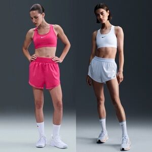 Nike Swoosh Sports Bra Bundle Medium White + Hot Pink Dri-Fit Padded NWOT